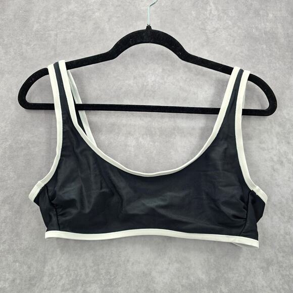Xhilaration Black White Sports Hook Bikini Top Swimwear Medium - Picture 4 of 8